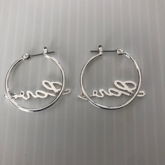 Women’s Hoop Love Earrings - Picture 3 of 6